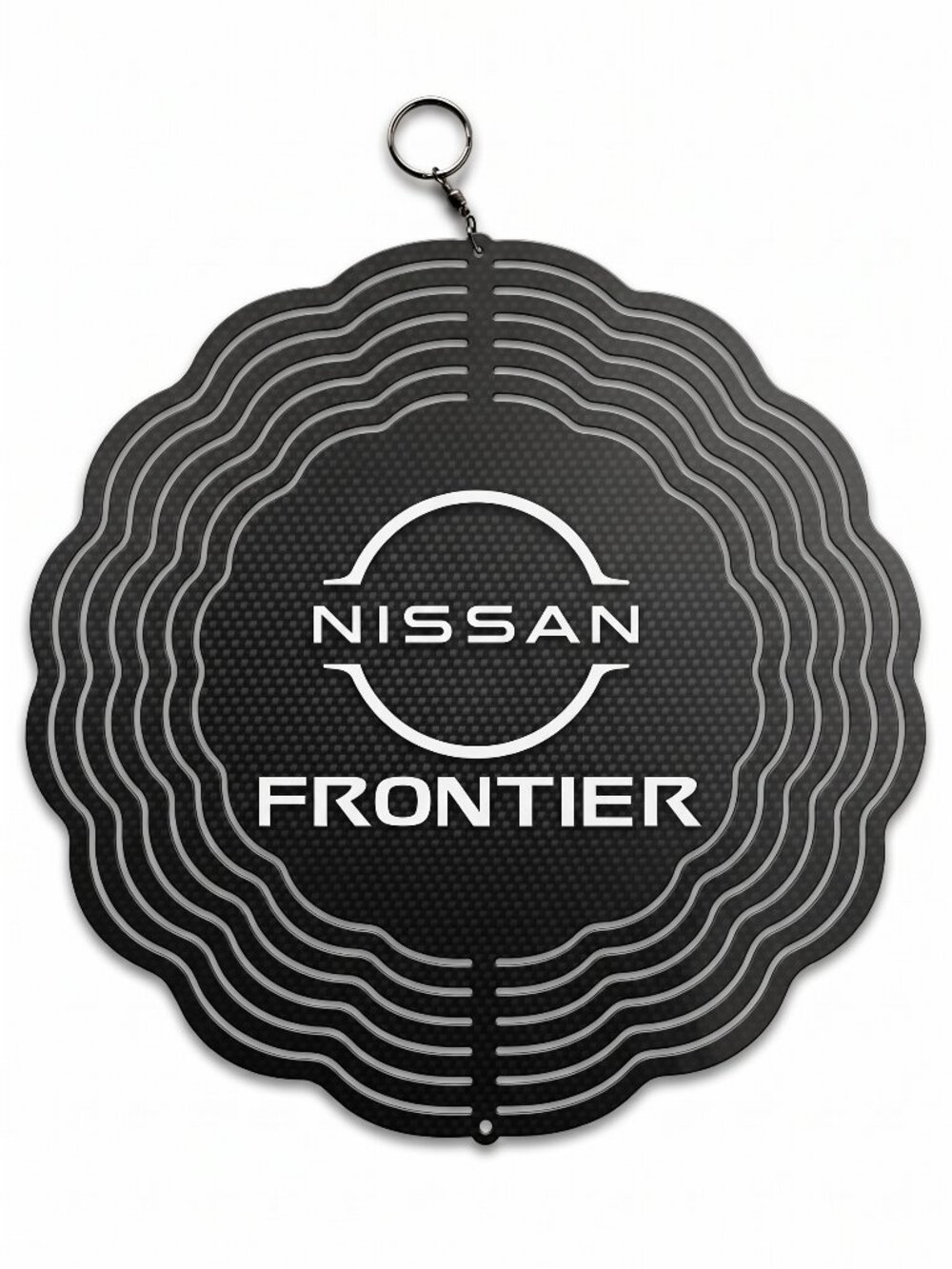 10" Nissan Frontier Kinetic Wind Spinner - Carbon Metal Hanging Yard Decor